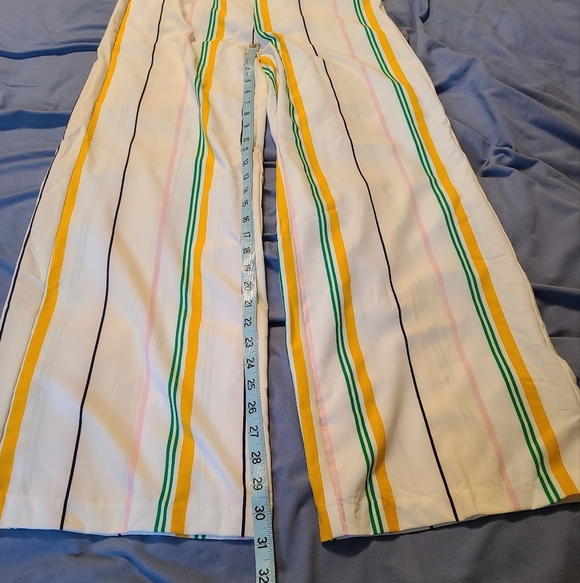 XOXO Womens Juniors Size 1/2 Wide Leg Side Zip Striped Pants NWT - Picture 6 of 10